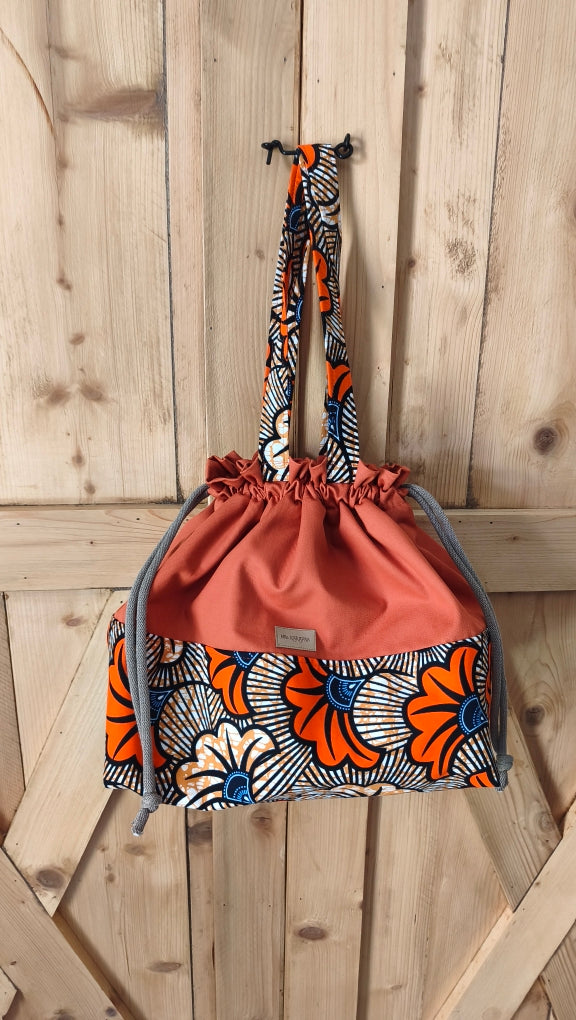 Maxi sac pochon terracotta Mlle Karapas