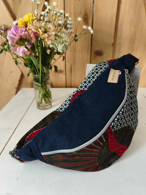 banane en jeans recyclé et wax Mlle Karapas