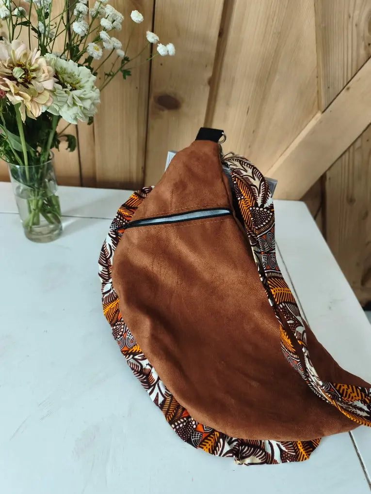 Sac banane en suédine et wax Mlle Karapas