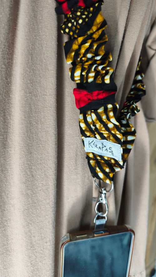 Cordon portable wax ton rouge et noir Mlle Karapas