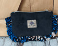 La Pochette , petit modèle en velours côtelé noir et wax Mlle Karapas